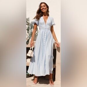 Faiz Maxi Dress - Light Blue